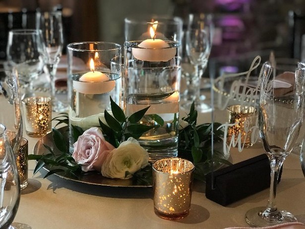 Floating Candle Wedding Centerpiece, The Oaks Club at Valencia 