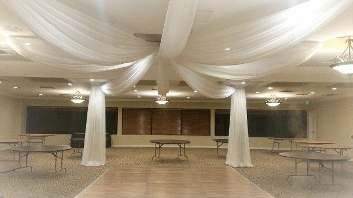 Valencia Country Club Fabric Draping in Reception Room for Wedding